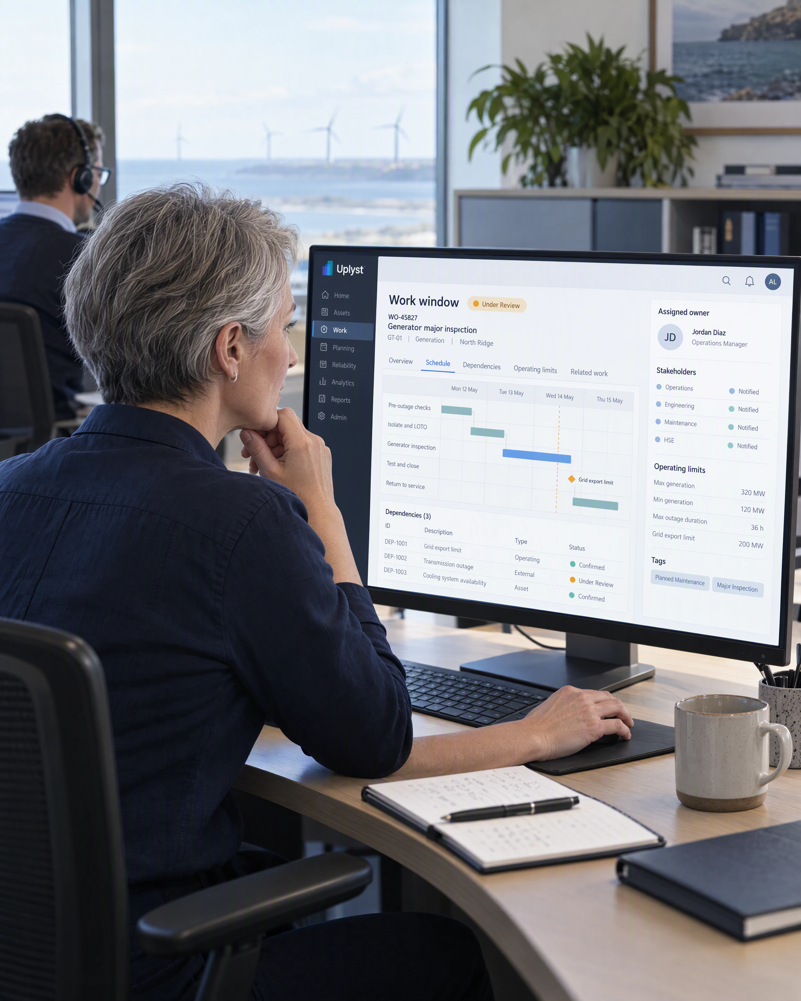 A maintenance planner considers engineering evidence alongside the available work window.